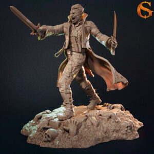 Catalogue sous licence Male vampire rogue with two swords